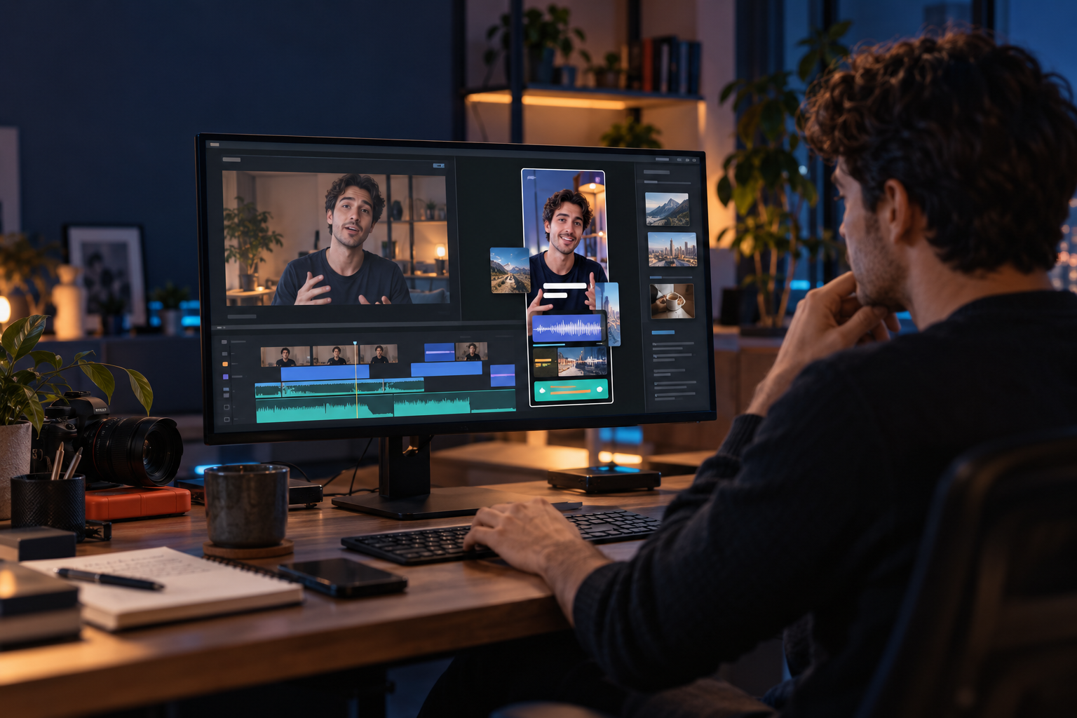 Creator comparing raw footage with a polished vertical short during a Submagic review